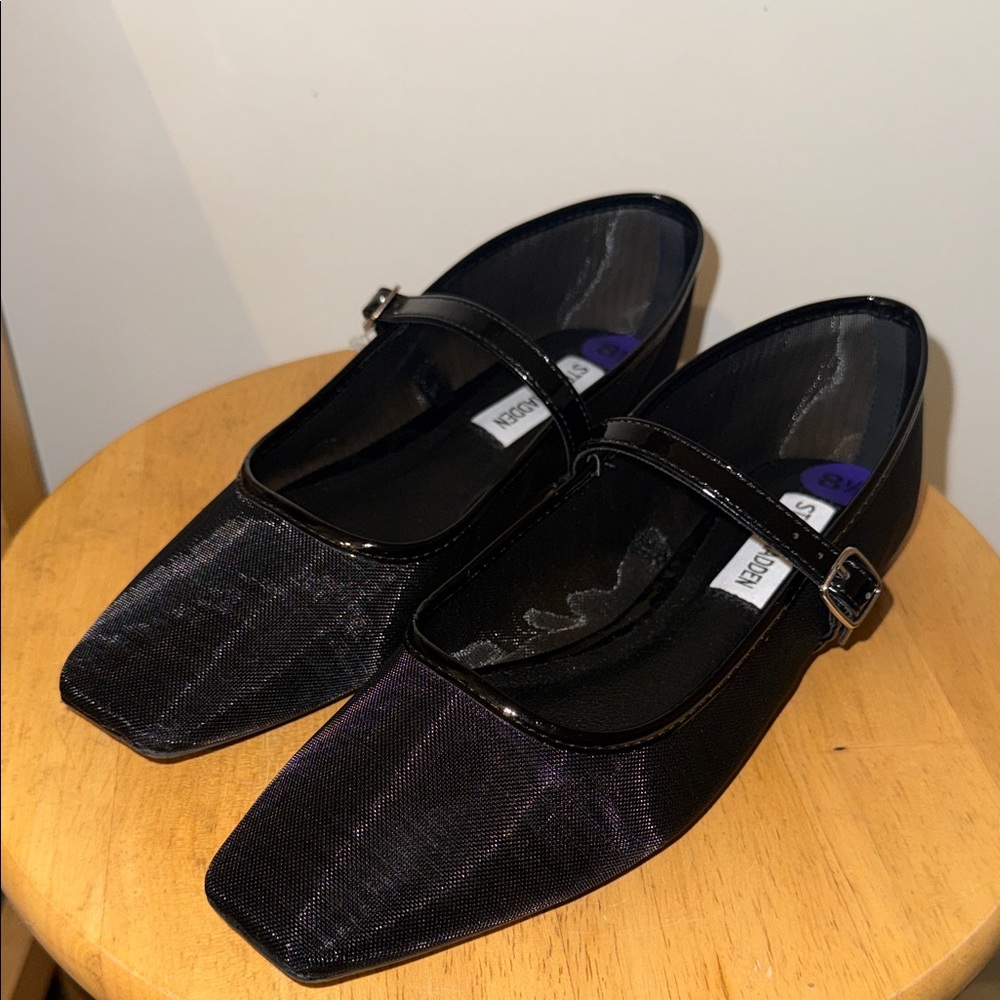 Steve Madden Black Mary Jane Flats